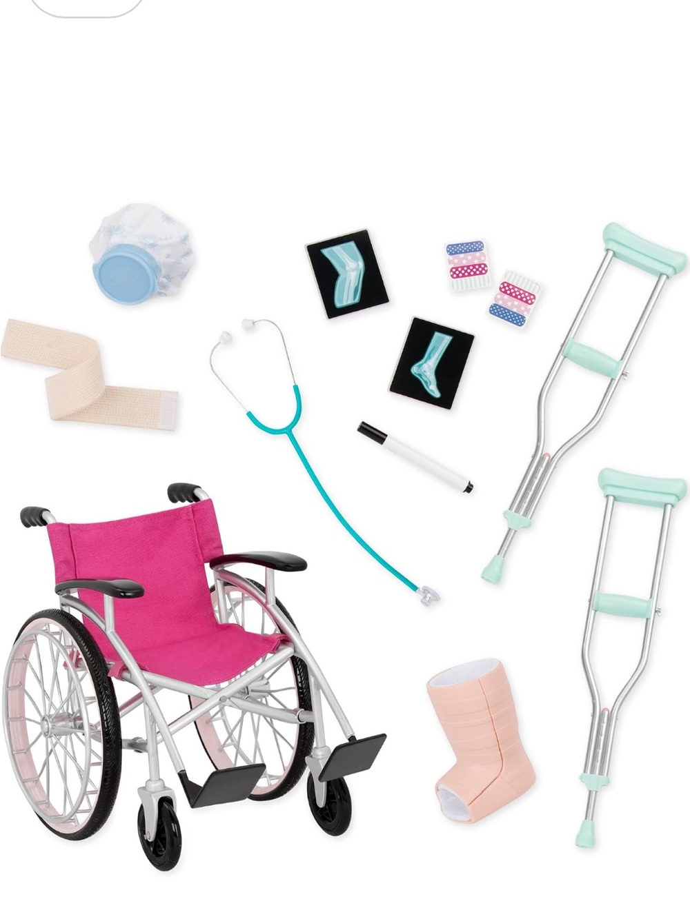 Our Generation Heals on Wheels Wheelchair Set for 18-Inch Dolls EUC